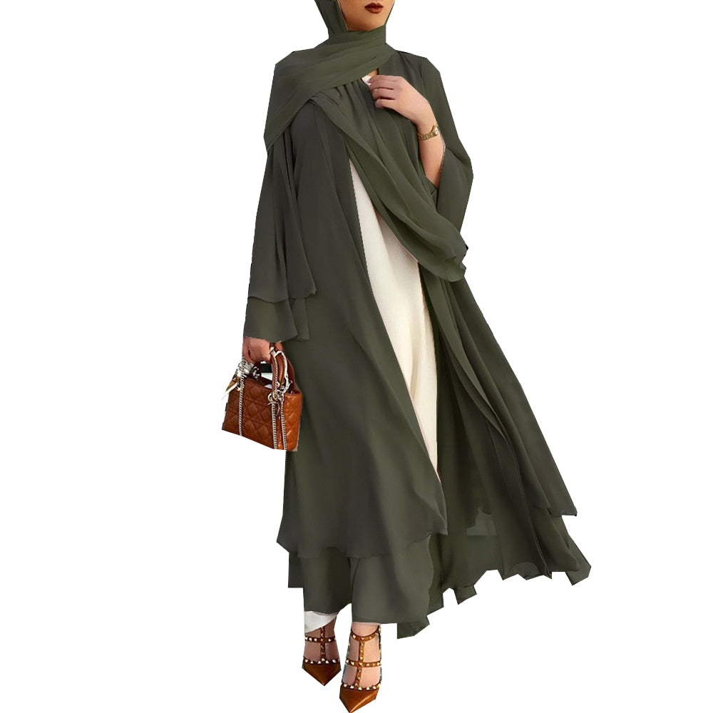 Sammy Jackson™ Open Amina Abaya met Hijab | Een mooie & luchtige abaya