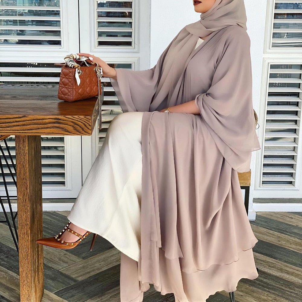 Sammy Jackson™ Open Amina Abaya met Hijab | Een mooie & luchtige abaya