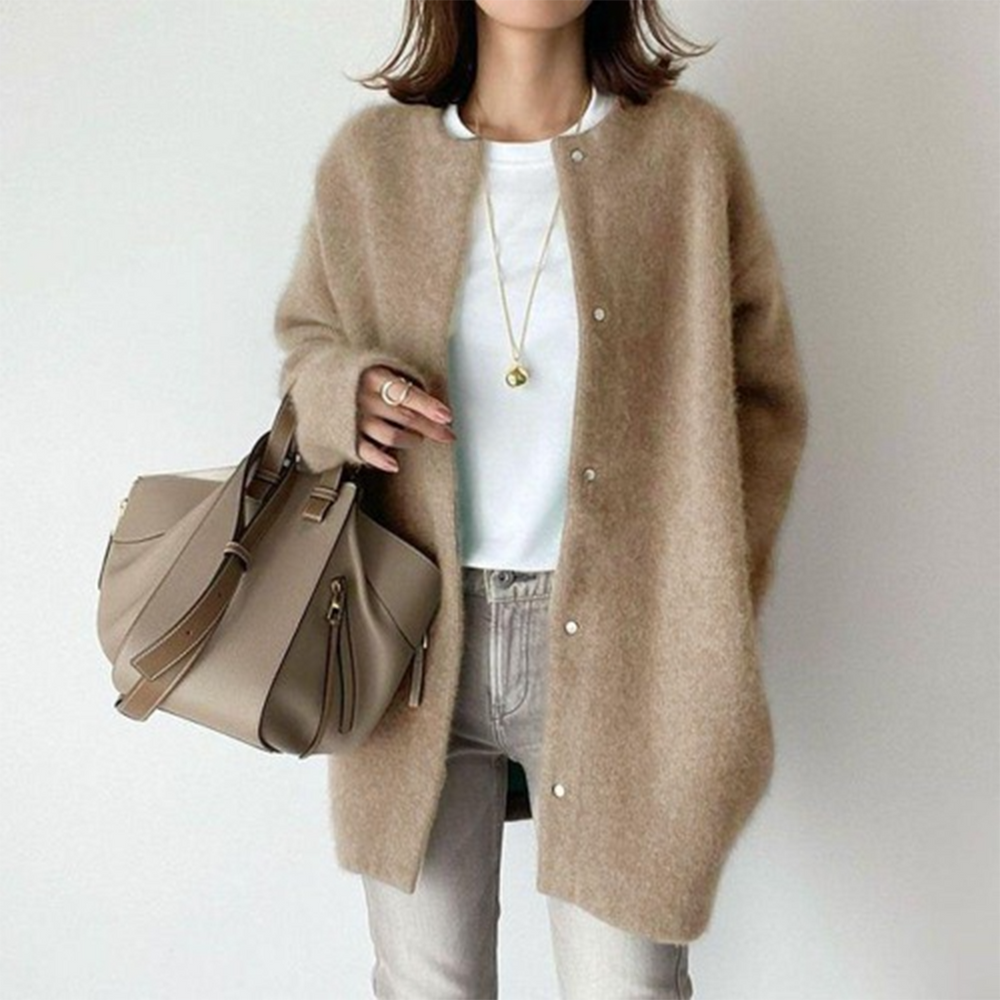 Lange Mouwen Dames Cardigan met Zakken – Liora
