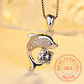 Kristallen ketting met dolfijnhanger | Geluksbrenger aan een ketting!