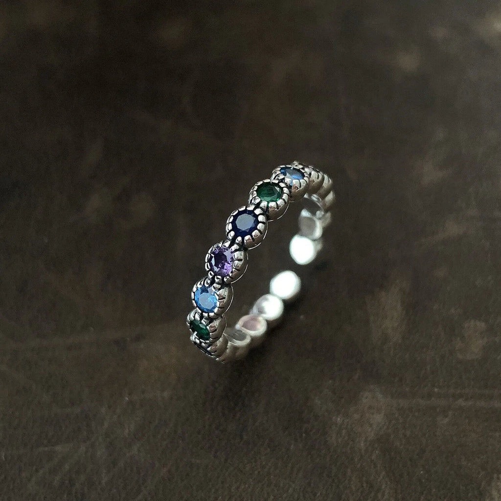 Zilveren Bloemensteen Ring | Met unieke details