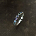 Zilveren Bloemensteen Ring | Met unieke details