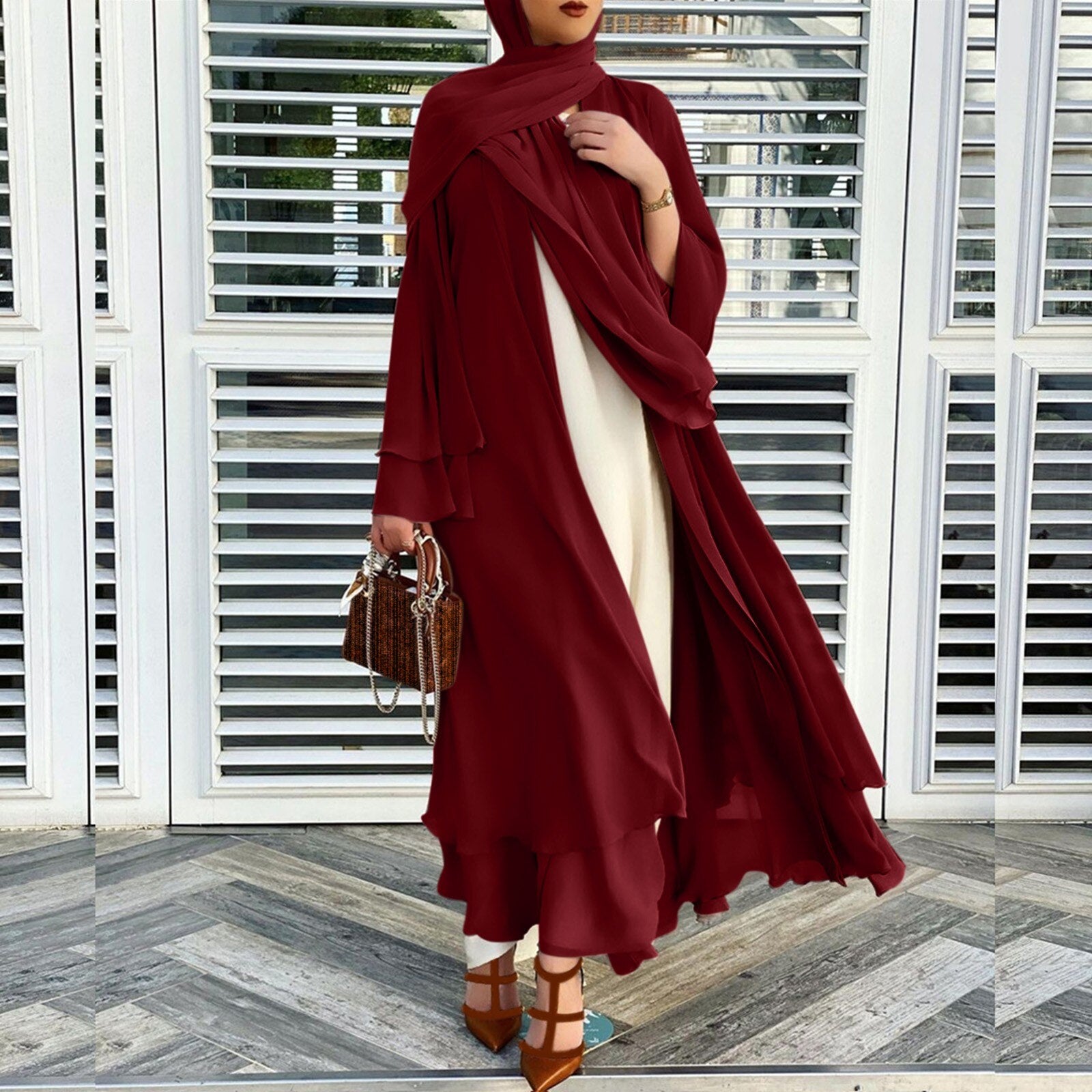 Sammy Jackson™ Open Amina Abaya met Hijab | Een mooie & luchtige abaya