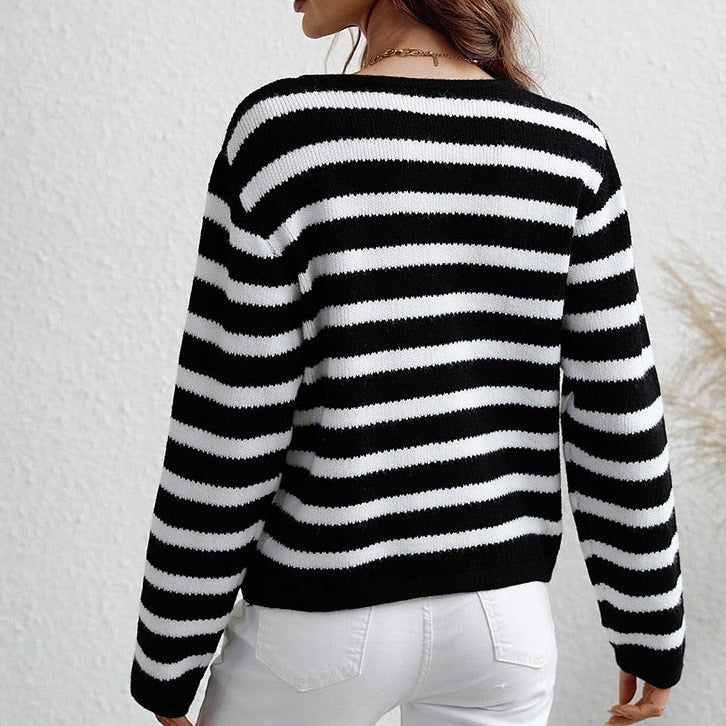 Gestreept Dames Herfstvest – Leona