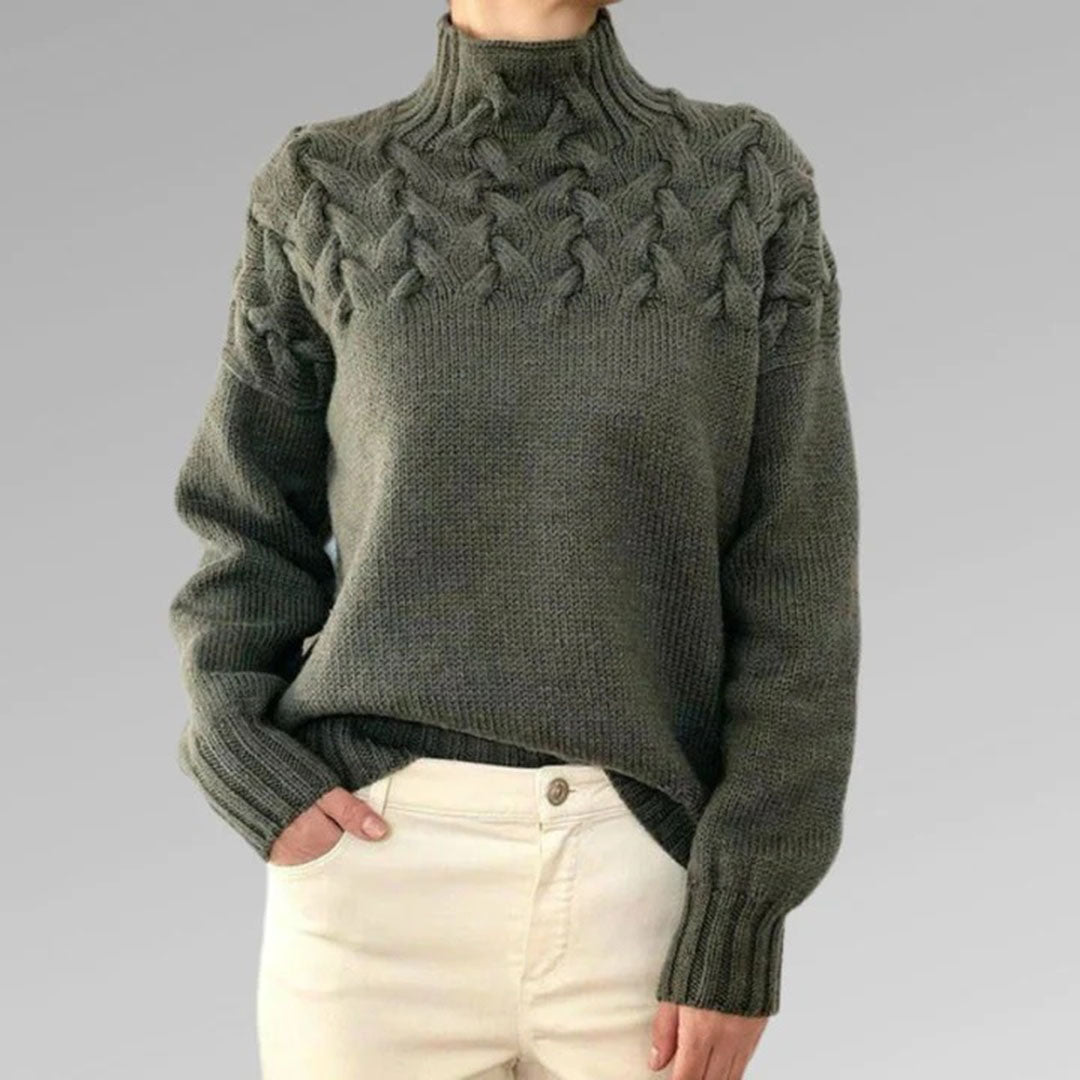 Gebreide Dames Herfsttrui met Col – Sienna