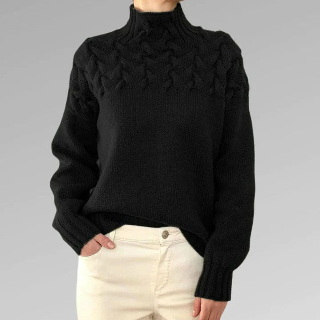 Gebreide Dames Herfsttrui met Col – Sienna