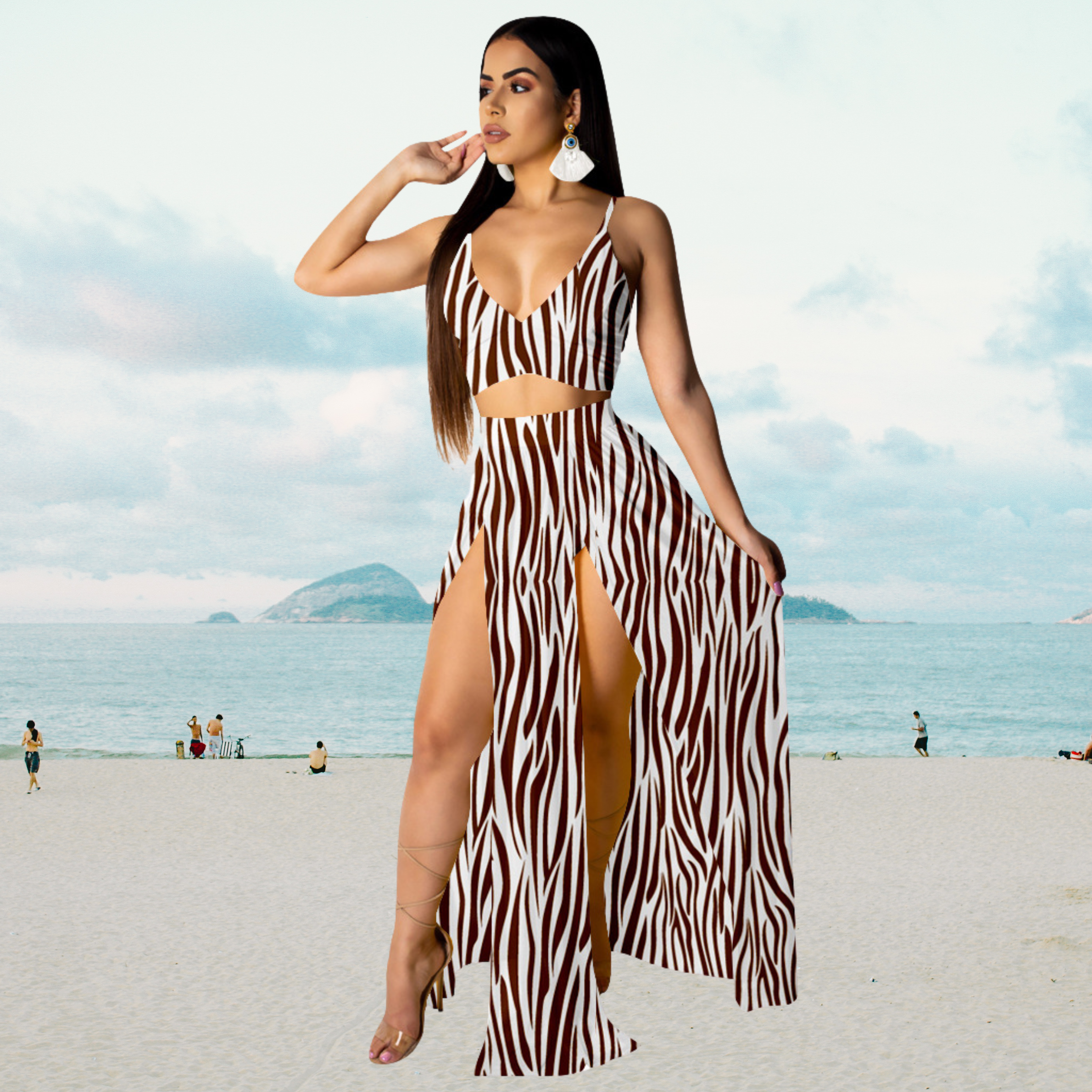 Zomerset met Haltertop en Lange Rok met Split – Naïma