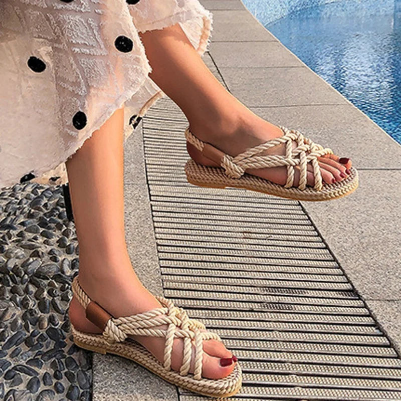 Gevlochten Gladiatorsandalen – Serina