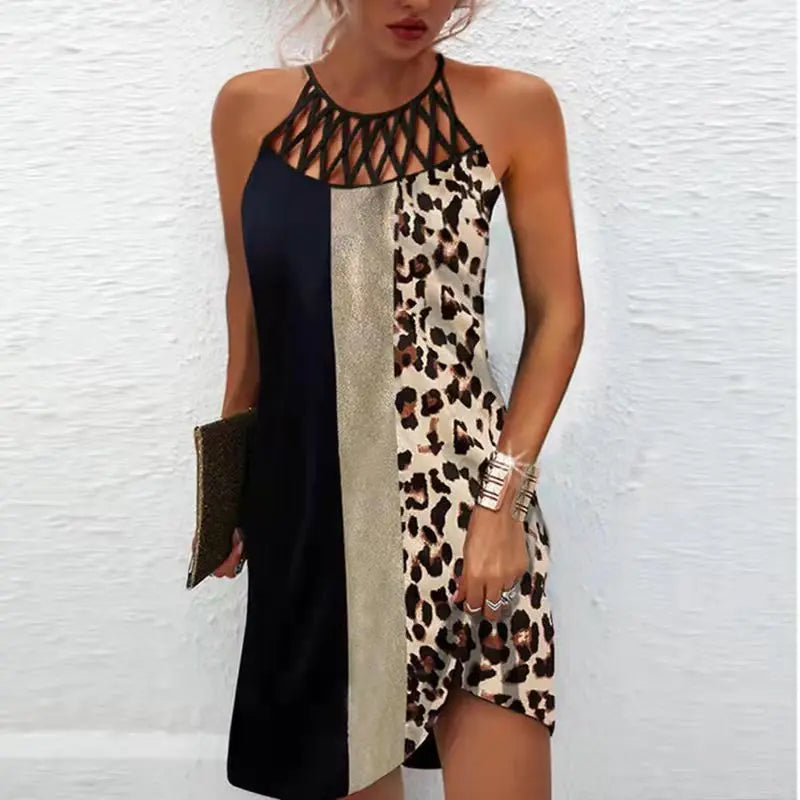 Zomer-tuniek jurk met etnische print en spaghettibandjes – Kiara