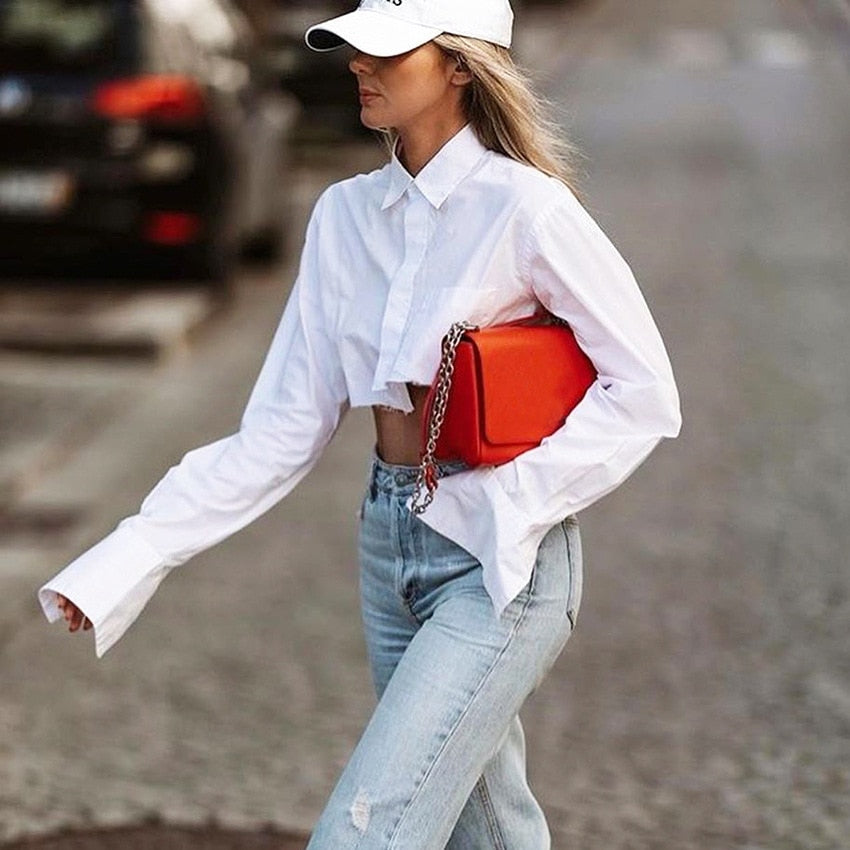 Sammy Jackson™ Christelle Korte Croptop | Een sexy, korte blouse met lange mouwen