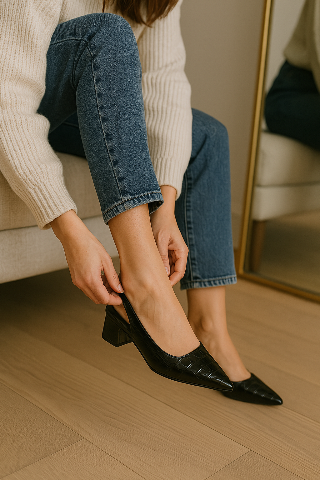 Slingback Pumps met Blokhak - Annika