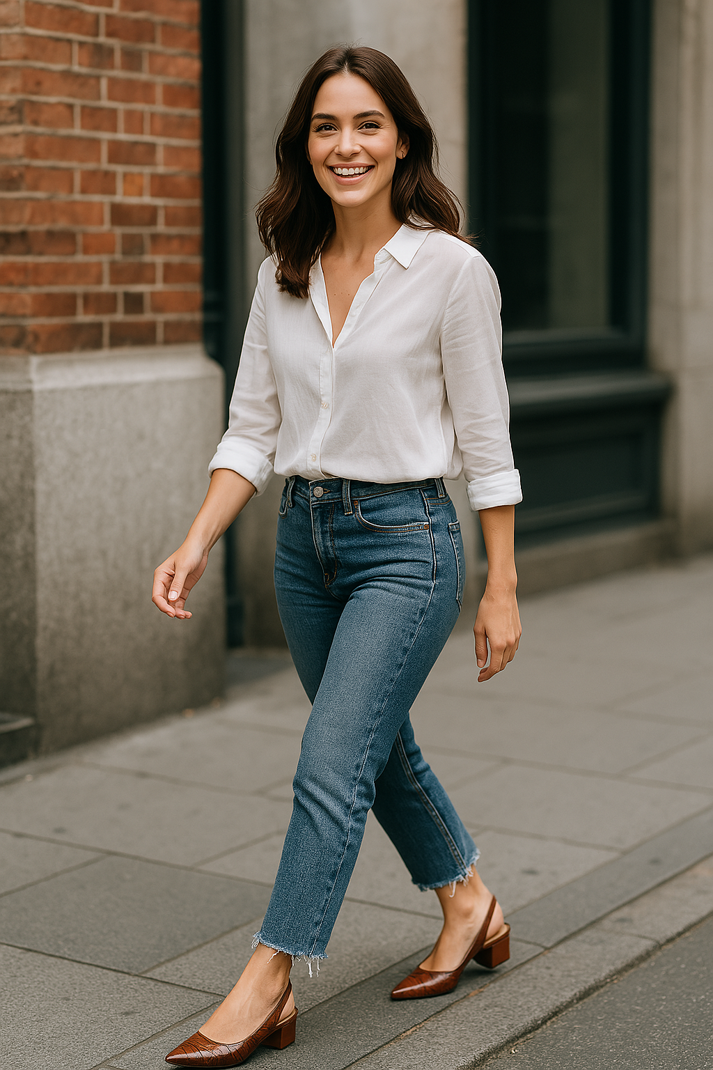 Slingback Pumps met Blokhak - Annika
