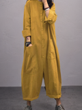 Oversized Katoen-Linnen Jumpsuit Met Lange Mouwen – Amara