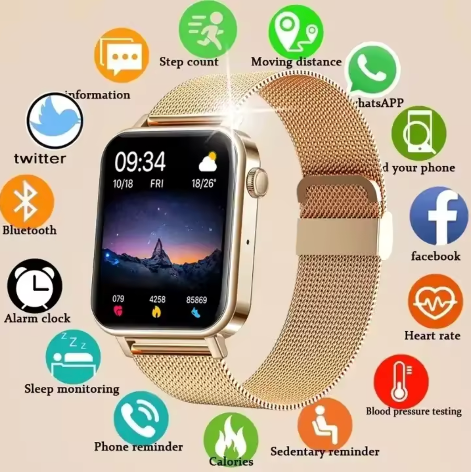 Smartwatch Met Fitness-Tracker - StyleTrack