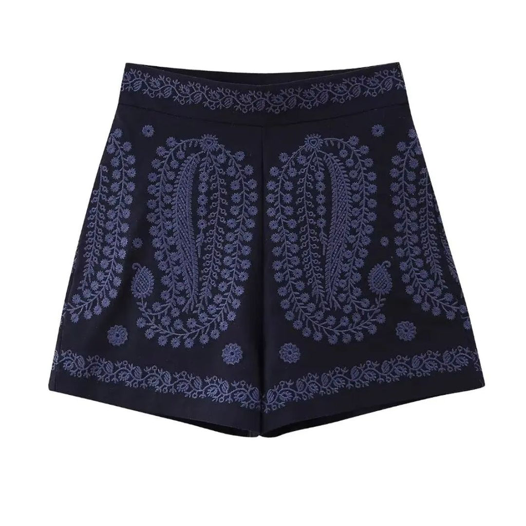 Sammy Jackson™ Cathy Geborduurde Shorts | Hoge Taille & Trendy