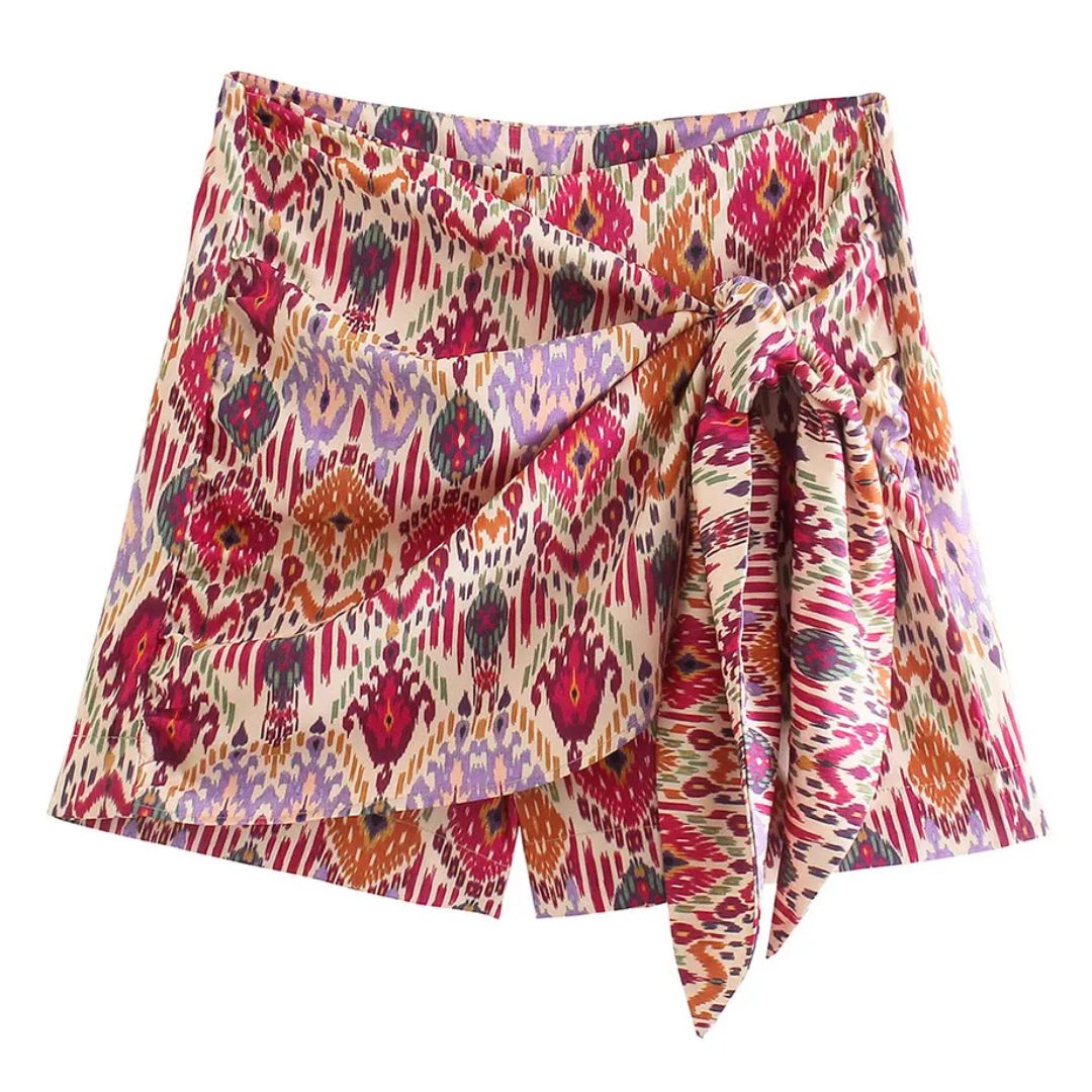 Sammy Jackson™ Jillian Geknoopte Skort | Levendig & Hoge Taille