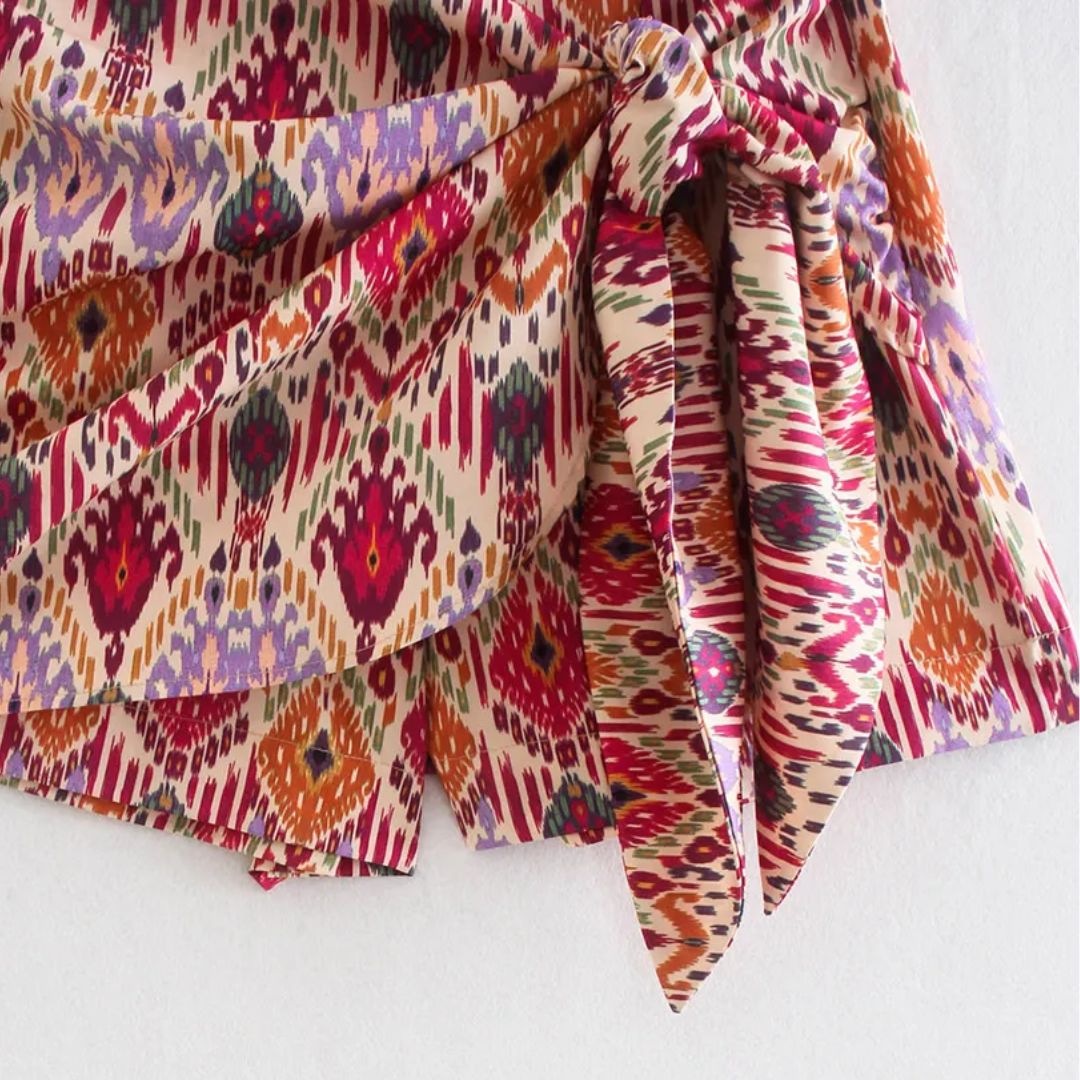 Sammy Jackson™ Jillian Geknoopte Skort | Levendig & Hoge Taille