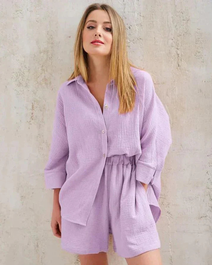 Tweedelige zomercombinatie met structuur dames – Tabea