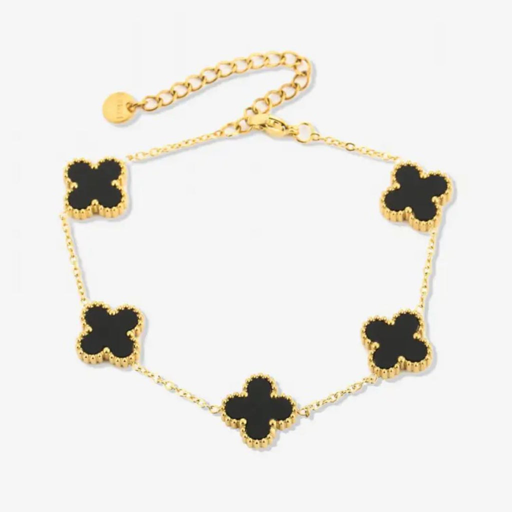 Sammy Jackson™ Zwarte Klaverarmband | Charmant & Stijlvol