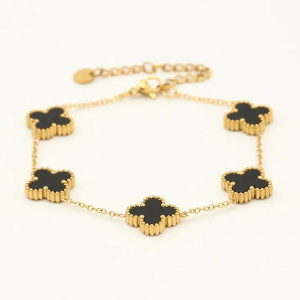Sammy Jackson™ Zwarte Klaverarmband | Charmant & Stijlvol