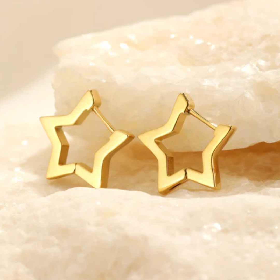 Sammy Jackson™ Gouden Ster Hoepeloorbellen | Trendy & Speels