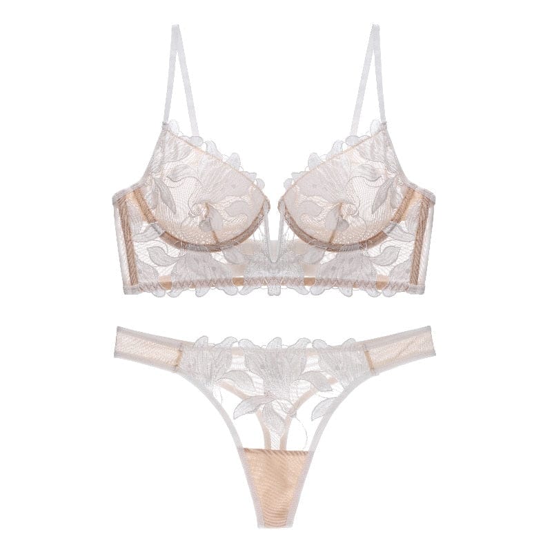 Sexy Franse Kant Lingerie Set | Met diepe V-decolleté