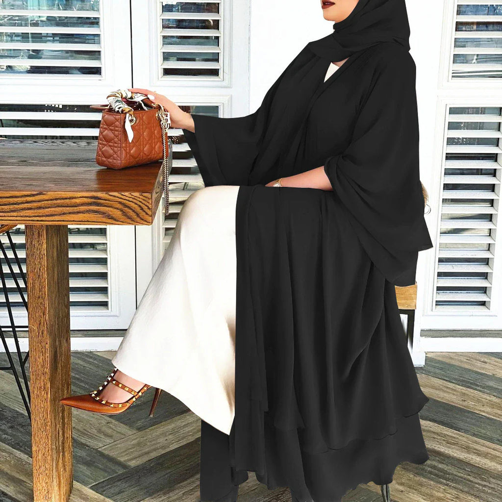 Sammy Jackson™ Open Amina Abaya met Hijab | Een mooie & luchtige abaya