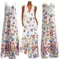 Trendy Mouwloos Maxi Zomerjurk met Vlinderpatroon – Malia