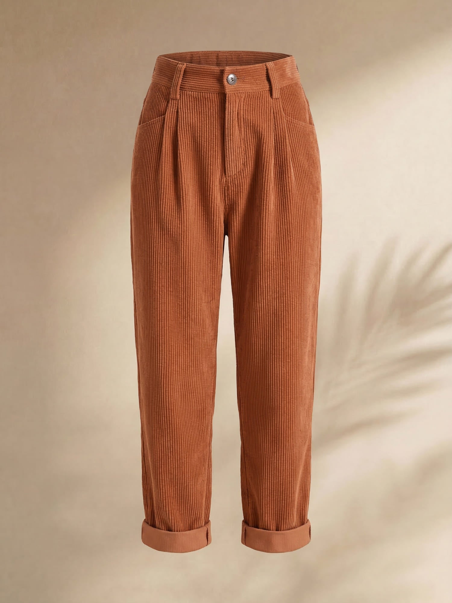 Stijlvolle Dames Corduroy Broek met Hoge Taille – Naima