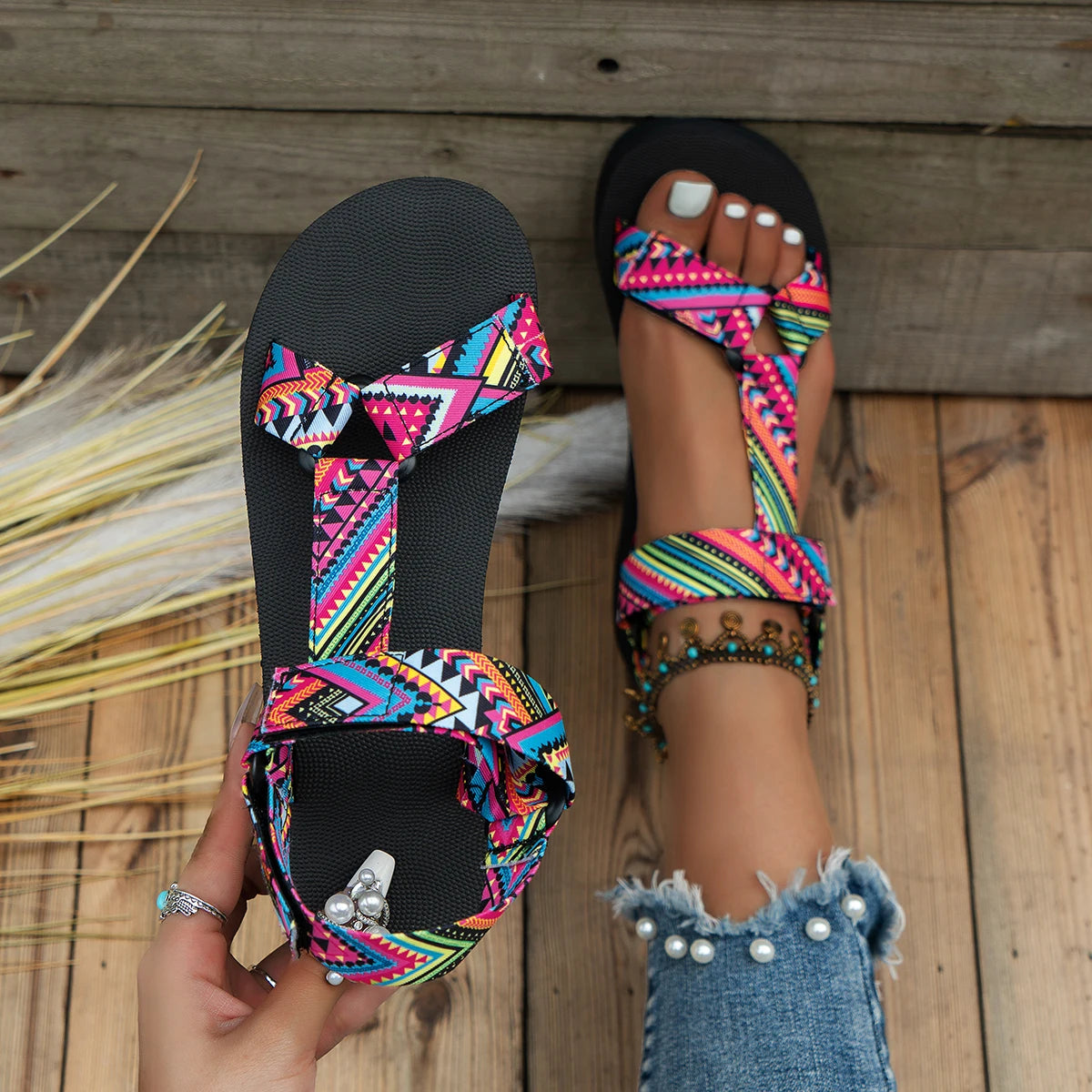 Lichte Dames Zomer Sandalen met Kleurenspel – Amélie