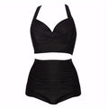 Zwarte Bikiniset met Haltertop en Hoge Taille – Alina