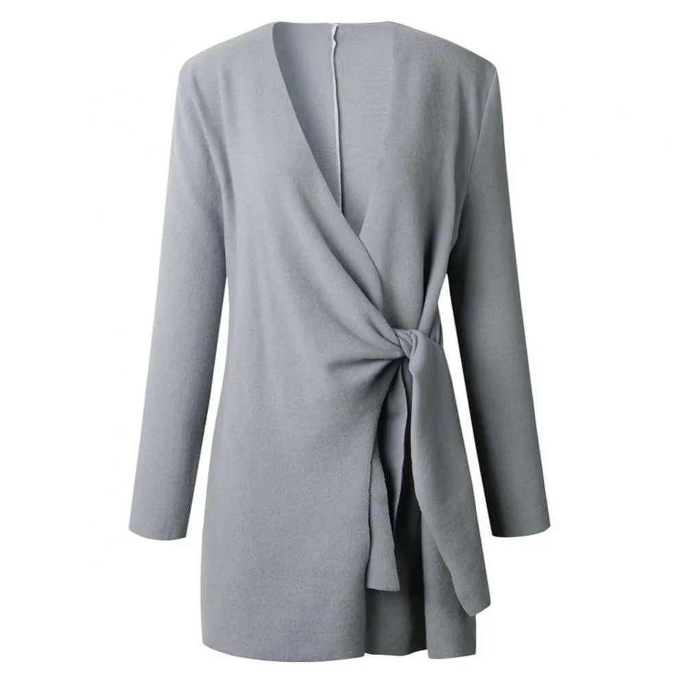 Gebreid Damesvest Met Strikceintuur – Elin