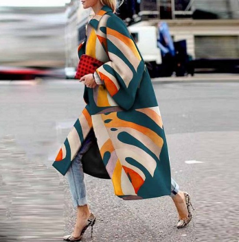 Damesjas met Print en Lange Mouwen – Svea