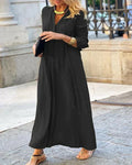 Herfst Maxi Jurk met Lange Mouwen – Amira
