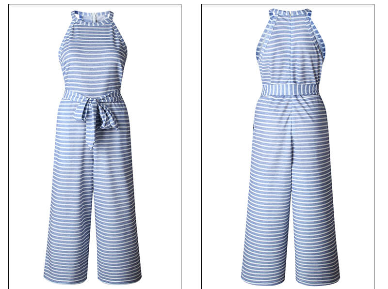 Luchtige & Stijlvolle Dames Jumpsuit met Tailleband en Strepen – Nayla