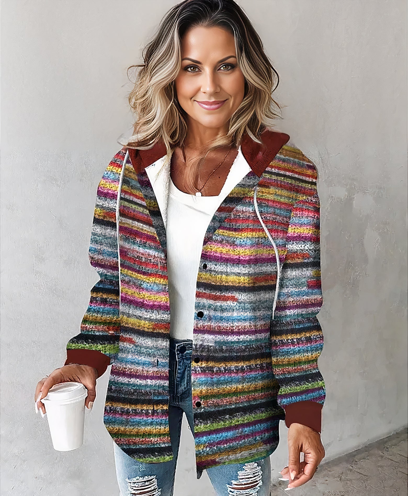 Warm Gebreid Damesvest Met Capuchon – Noëlle