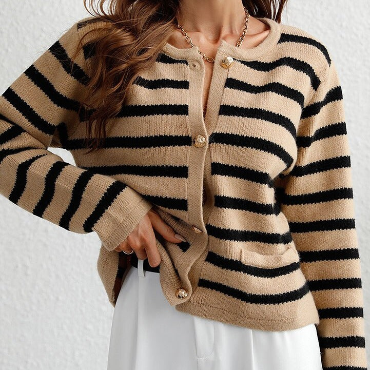 Gestreept Dames Herfstvest – Leona